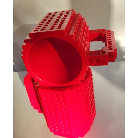 Think Geek Red Build On Brick Mug Tea Coffee Cup BlockBrick Set of 2 - Picture 7 of 9